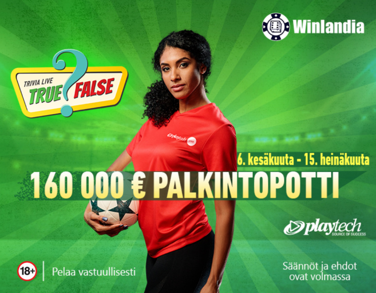6. kesäkuuta - 15. heinäkuuta 160 000 € PALKINTOPOTTI