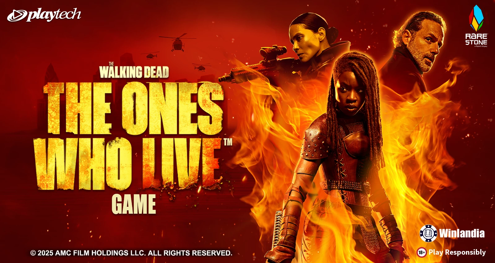Playtech: The Walking Dead The Ones Who Live Game. Copyright 2025 Amc Film Holdings LLC. All Rights reserved.