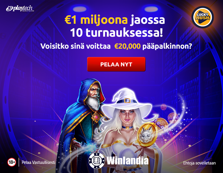 €1 miljoona jaossa 10 turnauksessa! Voisitko sinä voittaa €20,000 pääpalkinnon?