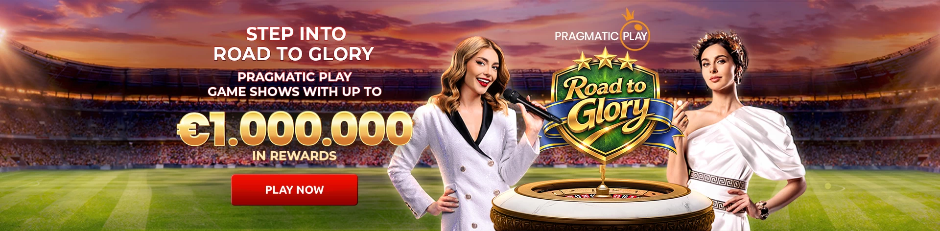 Step into Road to Glory: Pragmatic Play game shows with up to β¬1.000.000 in rewards.