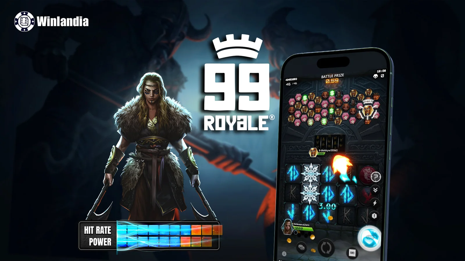99 Royale multiplayer Battle Royale slot gameplay at Winlandia