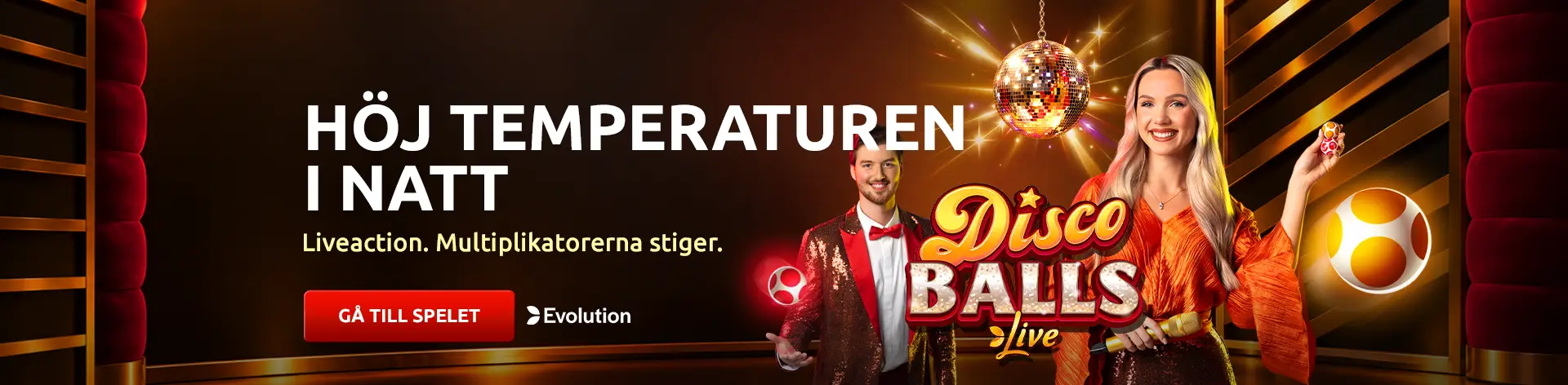 Gö till spelet Höj temperaturen i natt. Liveaction. Multiplikatorerna stiger.